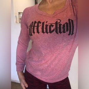 SOLD ON EB@Y Affliction Rhinestones encrusted casual top S